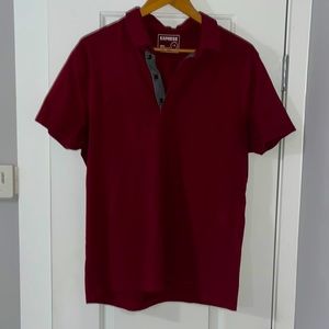 Express Men’s Stretch Polo - Large - Garnet (Red)